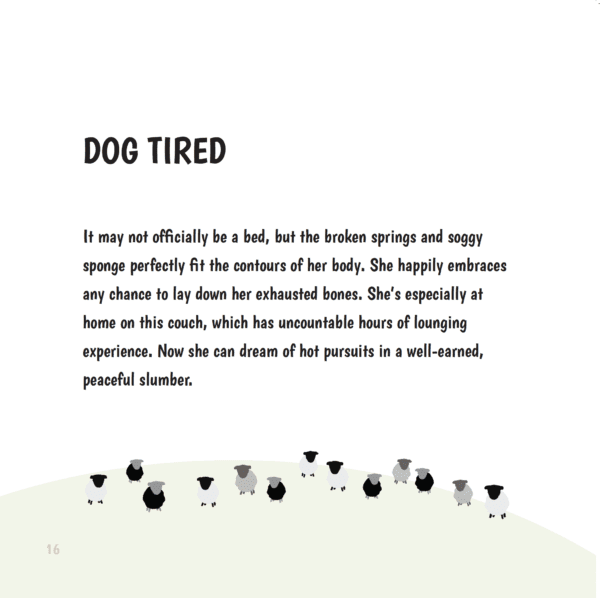Dog Tired Greeting Card Back Story | Graphic Designer, Illustrator, Design, Tasmania | by Cal Heath